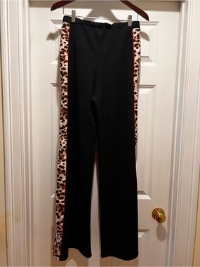 Animal print detail dress oants